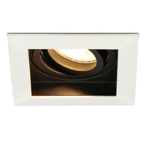 Durham dimbare LED inbouwspot - Kantelbaar - Vierkant - Verzonken - Wit - 5W - GU10 - Plafondspots - 2700K warm licht - IP20