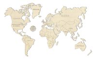 Wereldkaart van hout - Legpuzzel Wooden World Map Medium | Wooden City - thumbnail