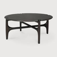 Ethnicraft Ronde Salontafel 'PI' Gevernist Mahoniehout, 80cm, kleur Donkerbruin