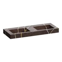 Wastafel Topa Artificial Marble 120 2 spoelbakken Copper Brown Topa