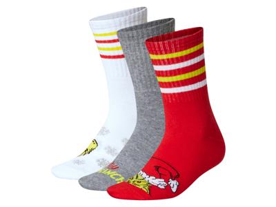 3 Paar kerstsokken The Grinch (rood/wit/grijs, 43-46) 3 Paar kerstsokken The Grinch (rood/wit/grijs, 43-46)