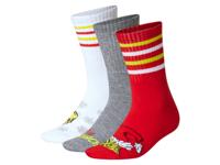 3 Paar kerstsokken The Grinch (rood/wit/grijs, 43-46)