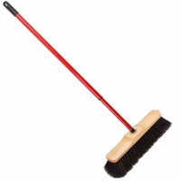 Houten zachte binnenbezem 28 cm inclusief metalen telescoopsteel rood 80 - 130 cm