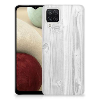 Samsung Galaxy A12 | Bumper Hoesje | White Wood