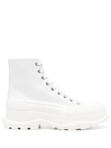 Alexander McQueen bottes lacées à semelle épaisse - Blanc