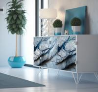 Meubel sticker Blauwe "Luz" marmeren