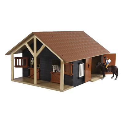 Kids Globe globe paardenstal met 2 boxen en berging, 1:24