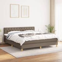Boxspring met matras stof taupe 160x200 cm