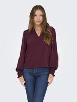 Only Onlmette V-neck Ls Smock Top Noos Wvn T-shirt Lange Mouw Tawny Port