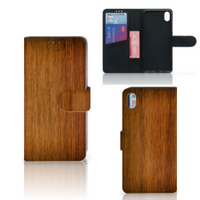 Xiaomi Redmi 7A Book Style Case Donker Hout - thumbnail