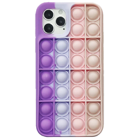iPhone 12 hoesje - Backcover - Pop it - Siliconen - Paars