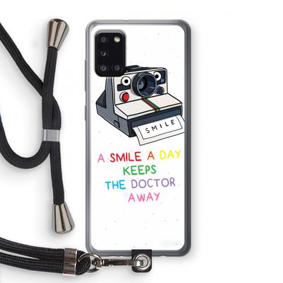 Smile: Samsung Galaxy A31 Transparant Hoesje met koord