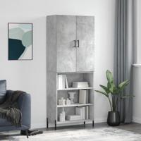Hoge kast 69,5x34x180 cm bewerkt hout betongrijs