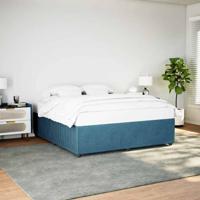 Bedframe fluweel blauw 200x200 cm