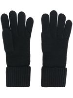 N.Peal gants nervurés en cachemire - Noir