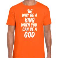 Bellatio Decorations Koningsdag verkleed T-shirt voor heren - koning - oranje - feestkleding 2XL  -