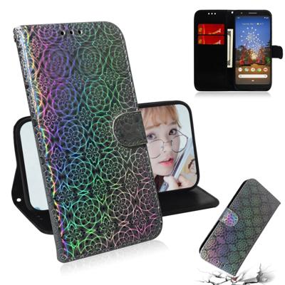Voor Google pixel 3A effen kleur kleurrijke magnetische Buckle horizontale Flip PU lederen draagtas met houder & kaartsleuven & portemonnee & Lanyard