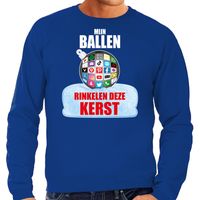 Rinkelende Kerstbal sweater / Kersttrui mijn ballen rinkelen blauw voor heren