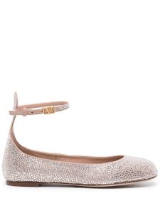 Valentino Garavani ballerines à ornements en cristal - Argent