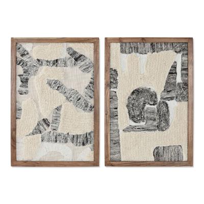 Schilderij Home ESPRIT Wit Grijs Abstract Stads 43 x 3 x 63 cm (2 Stuks)