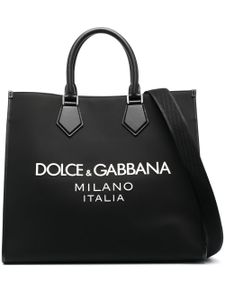 Dolce & Gabbana grand sac cabas à logo imprimé - Noir