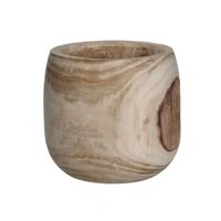 1x Ronde houten plantenpotten/bloempotten 24 cm - thumbnail