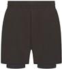 Tombo TL615 Men's Double Layer Sports Short - Black/Black - 3XL