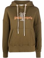 Palm Angels hoodie à logo imprimé - Vert - thumbnail