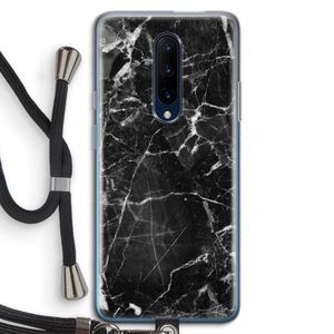 Zwart Marmer 2: OnePlus 7 Pro Transparant Hoesje met koord