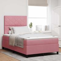 Boxspringbed met matras met hoofdeinde Roze 120 x 190 cm Stof