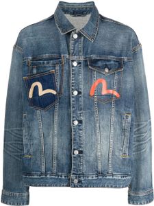 EVISU veste en jean à imprimé graphique - Bleu