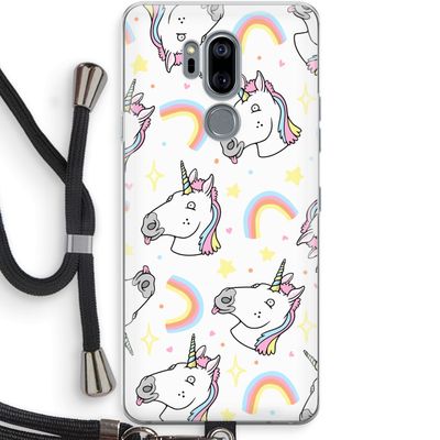 Rainbow Unicorn: LG G7 Thinq Transparant Hoesje met koord