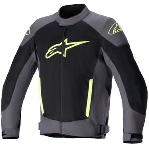 ALPINESTARS T-SP X Superair Jacket, Doorwaai motorjas heren, Tar Grijs-Zwart-Geel Fluo