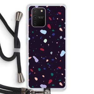 Dark Rounded Terrazzo: Samsung Galaxy S10 Lite Transparant Hoesje met koord