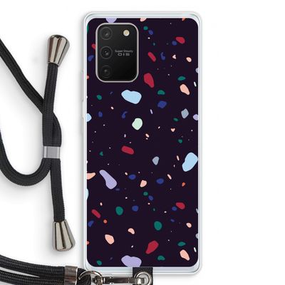 Dark Rounded Terrazzo: Samsung Galaxy S10 Lite Transparant Hoesje met koord