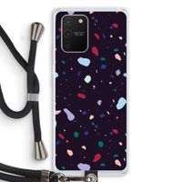 Dark Rounded Terrazzo: Samsung Galaxy S10 Lite Transparant Hoesje met koord
