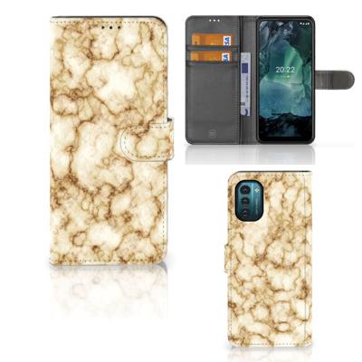 Nokia G11 | G21 | Bookcase | Marmer Goud