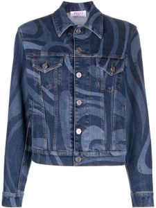 PUCCI veste imprimée Swirl en jean - Bleu