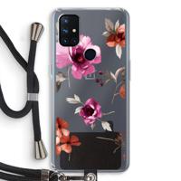 Geschilderde bloemen: OnePlus Nord N10 5G Transparant Hoesje met koord