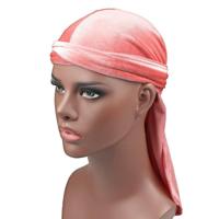 Fluweel tulband cap lange staart piraat Hat chemotherapie GLB (roze)