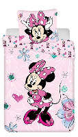 Disney Minnie Mouse peuterdekbedovertrek flowers - 100 x 135 cm - Katoen - roze