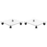 VidaXL Plantenrollers vierkant 35x35 cm gehard glas 2 st