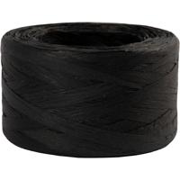 Creativ Company Papier raffia garen, b: 7-8 mm, zwart, 100 m/ 1 rol
