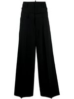 DSQUARED2 pantalon ample en laine mélangé à design superposé - Noir