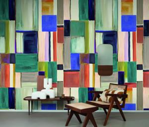 Retro Behang Color Blocks Rol Multi