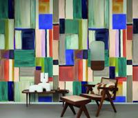 Retro Behang Color Blocks Rol Multi