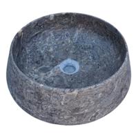 Waskom Sanisupply Marmer | 41 cm | Natuursteen | Vrijstaand | Rond | Silver Travetin