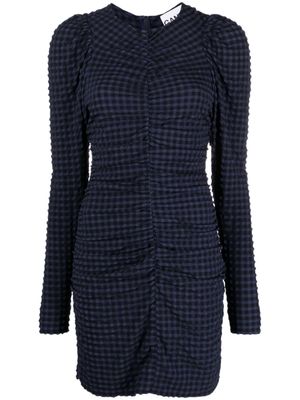 GANNI robe courte à carreaux - Bleu
