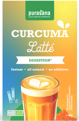 Purasana Food & Drinks Poeder Curcuma latté 6 x 10 g BIO 60gr