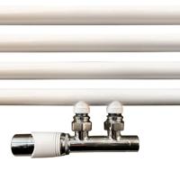 Onderblok Set Wiesbaden Riko Haaks Links Compleet 16x2 cm en 15 mm Knel Chroom Wit